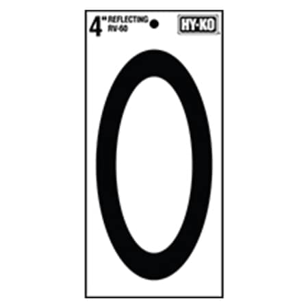Hy-Ko 4In Reflective Number 0, 10PK B00566